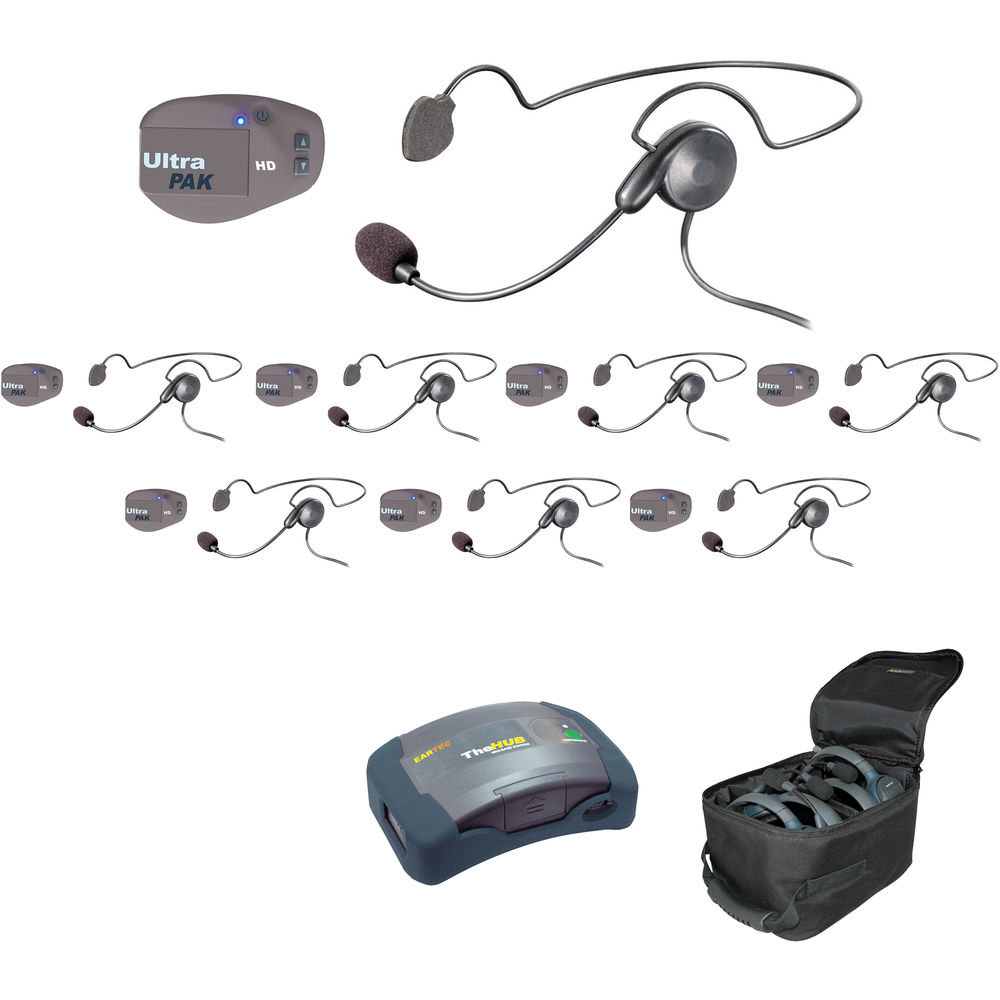 Eartec Co UPCYB8 Eartec UltraPAK/HUB Full Duplex Wireless Intercom System w/ 8 Cyber Headsets