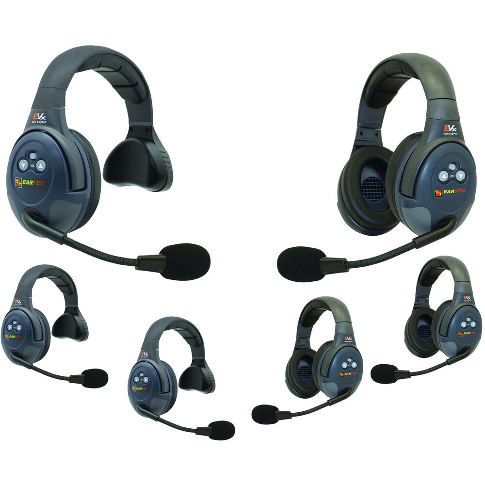 Eartec Co EVX633 Full Duplex Wireless Intercom System W/ 6 Headsets