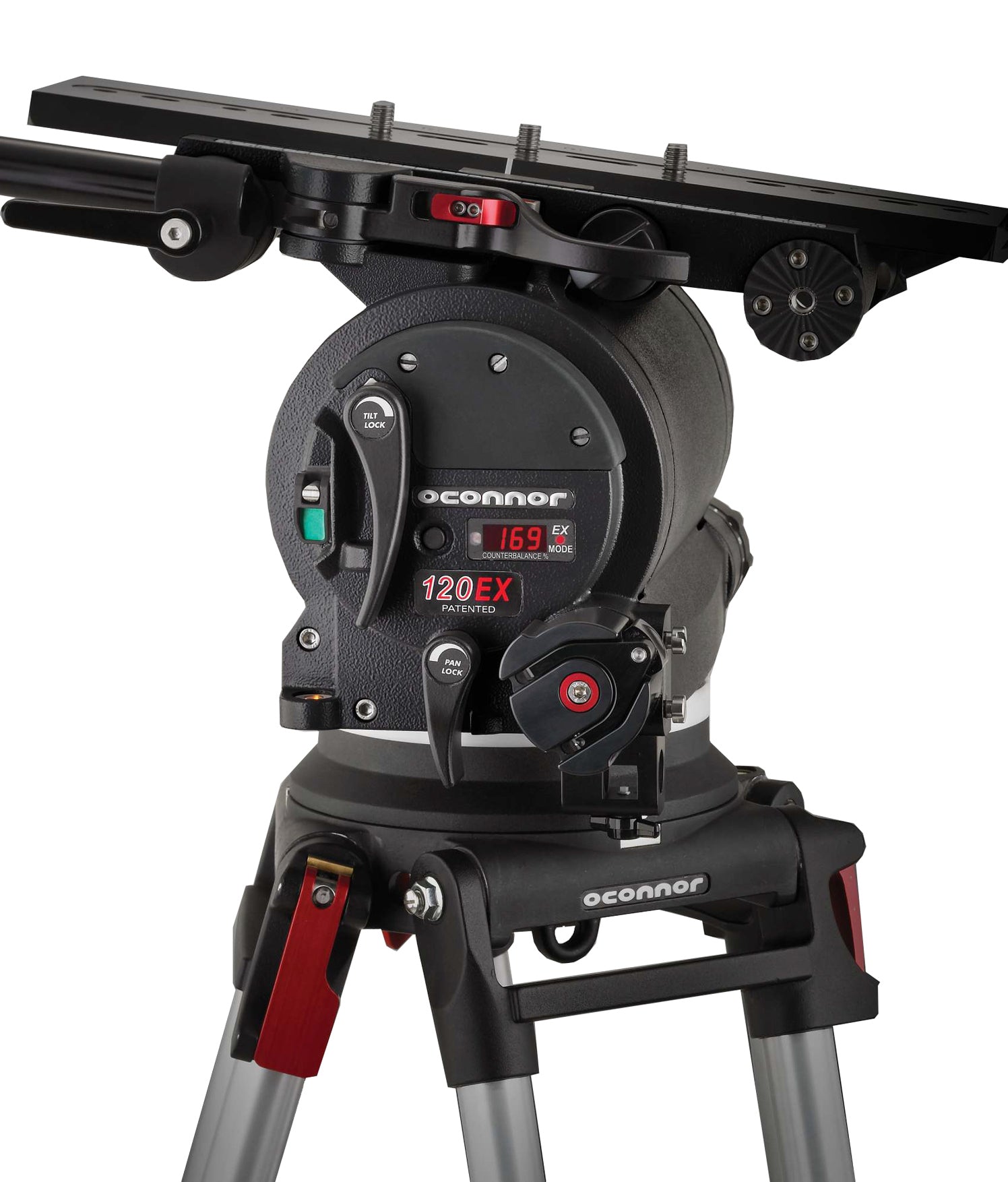 O`Connor C120EX-CINEM-F 120EX Head and Cine Mitchell Tripod with Floor Spreader