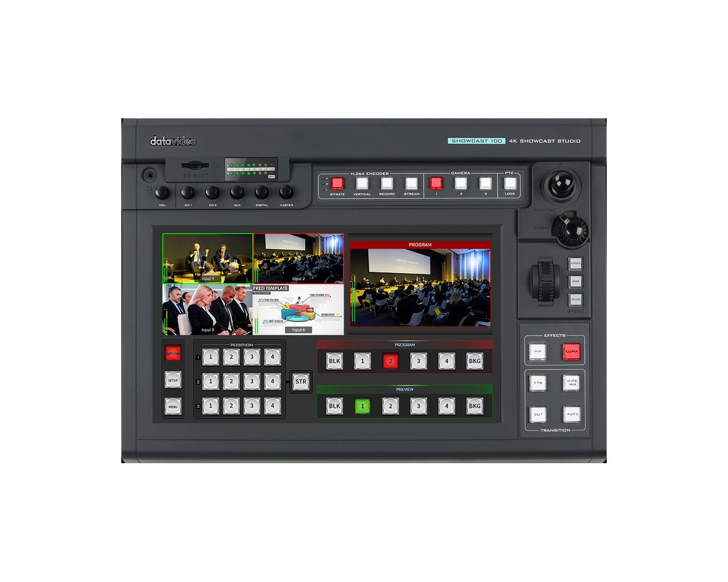 Datavideo SHOWCAST-100-12X Includes ShowCast 100, 3x PTC-280, 3x HBT-15, HBT-30