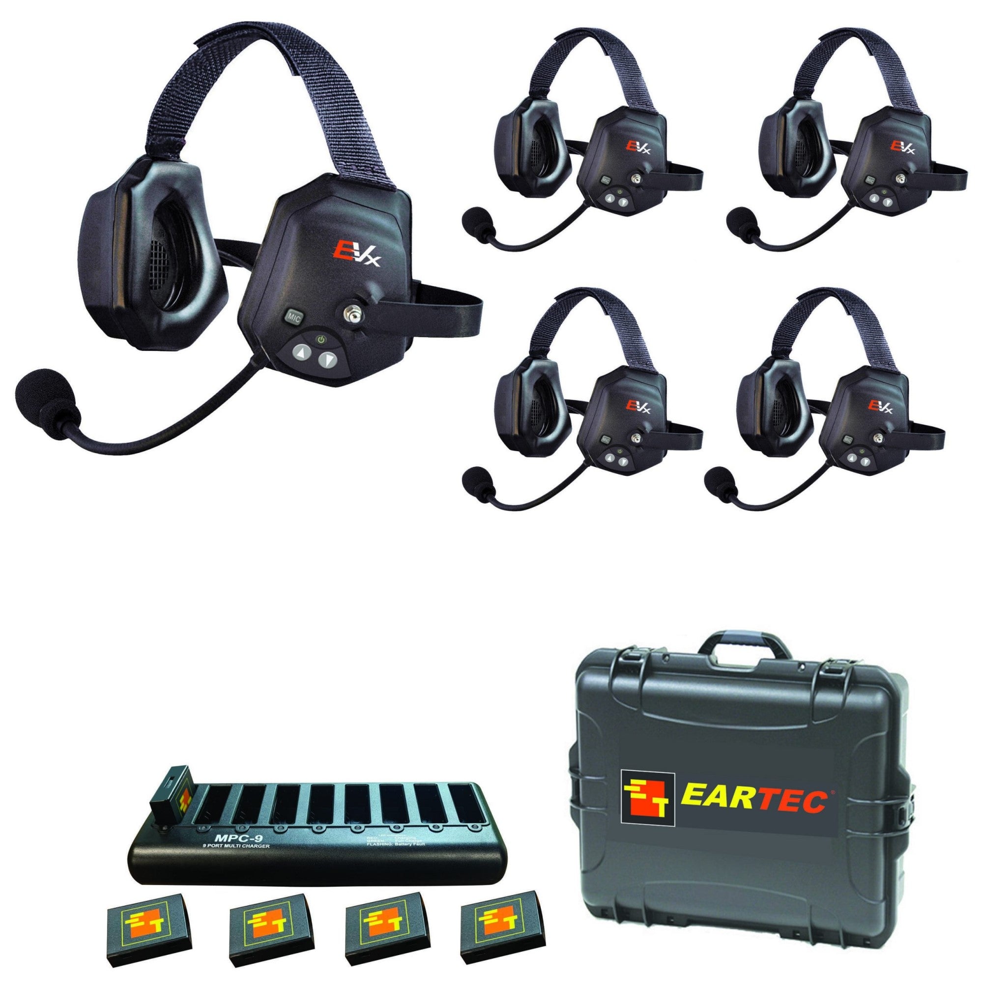 Eartec Co EVXT5 EVADE Full Duplex Wireless Intercom System W/ 5 Headsets