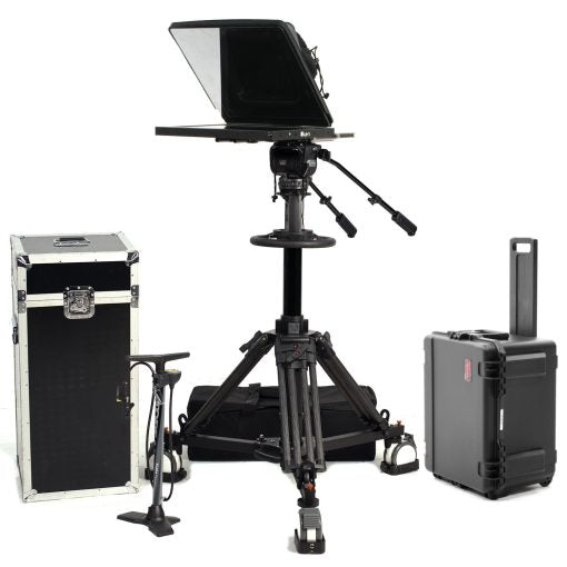 ikan PT4700S-PEDESTAL-TK 17" SDI Teleprompter, Pedestal & Dolly Turnkey with Travel Case