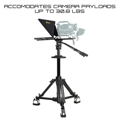 ikan PT4700S-PEDESTAL-TK 17" SDI Teleprompter, Pedestal & Dolly Turnkey with Travel Case