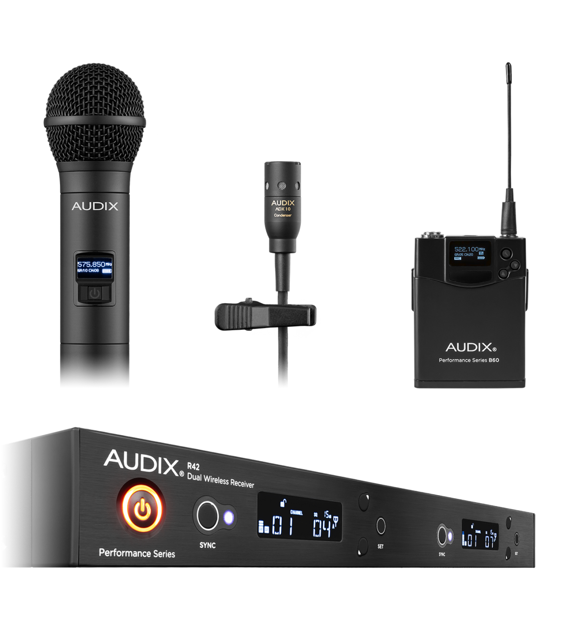 Audix AP42 C210 Wireless Microphone System R42A Combo W/OM2 & ADX10