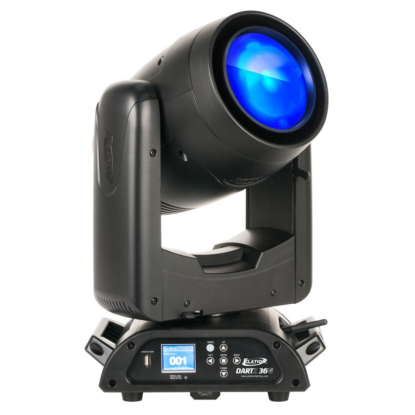 Elation Dartz 360 50W RGB LED Moving Head Beam with Continuous 360 Degree Pan / Tilt Rotation