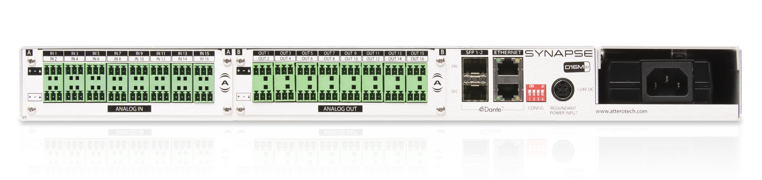 Attero Tech SYNAPSE-D16MIO 16 In/16 Out I/O Interface, 1RU