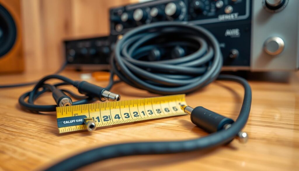 Audio cable and aux cord length measurement