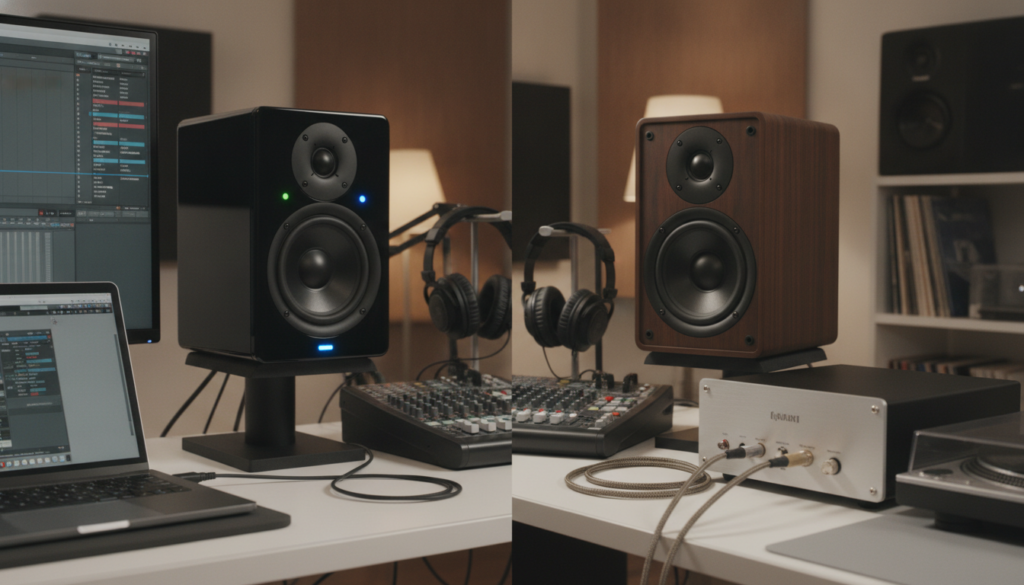 Active monitor speakers and passive monitor speakers comparison Active monitor speakers and passive monitor speakers comparison