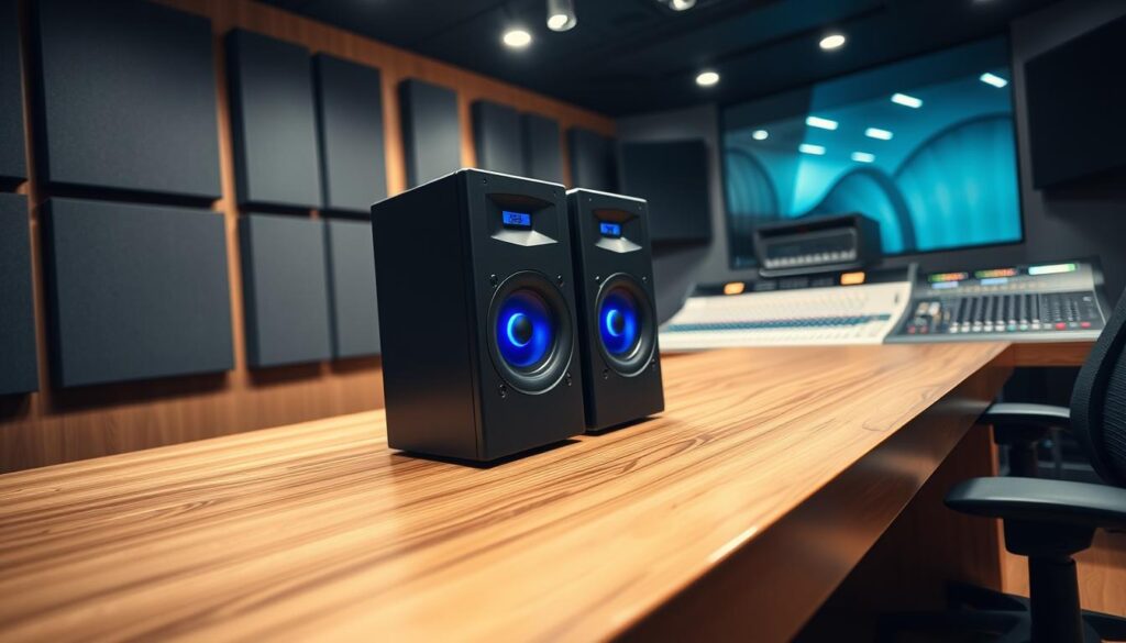 Active powered speakers in a professional studio setting